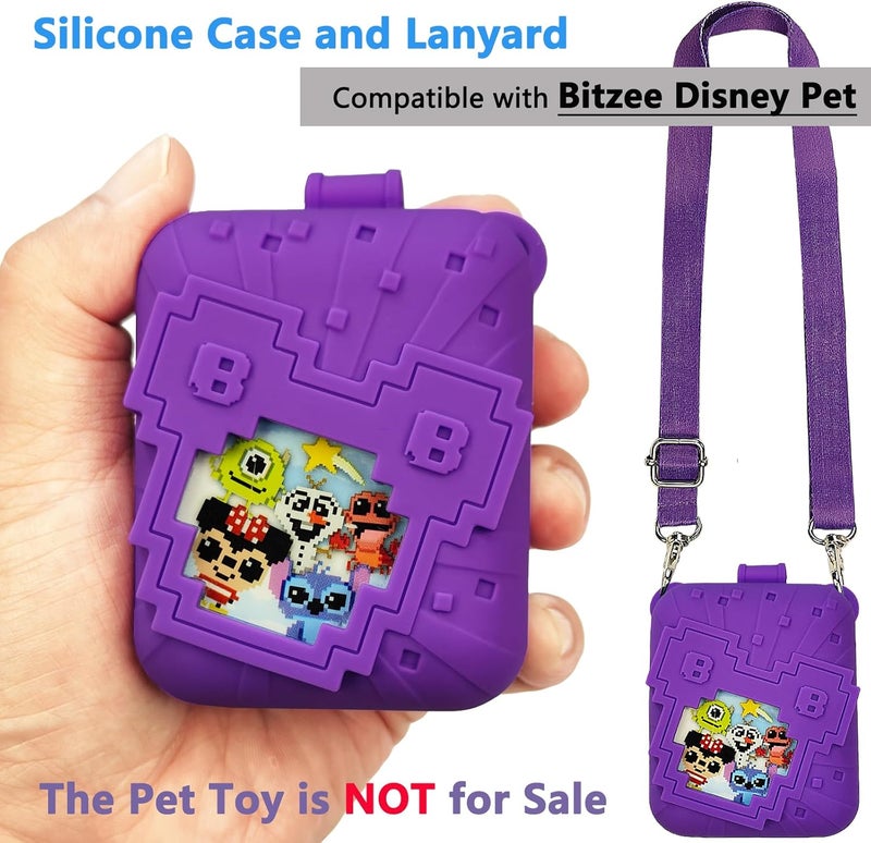 JCHPINE Silicone Cover Case for Bitzee Disney Interactive Digital Pet and Case, Protective Skin Sleeve for Bitzee Disney Virtual Electronic Pets (Purple) - Image 2